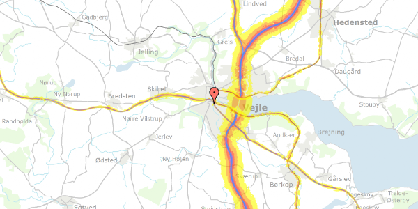 Trafikstøjkort på Bøgevang 29, 7100 Vejle