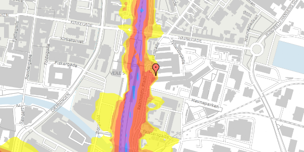 Trafikstøjkort på Danmarksgade 3D, . 3, 7100 Vejle