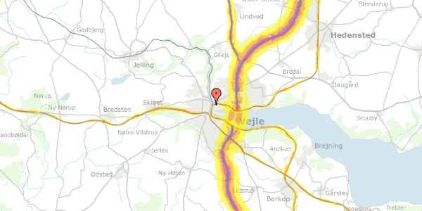 Trafikstøjkort på Dæmningen 74, 1. th, 7100 Vejle