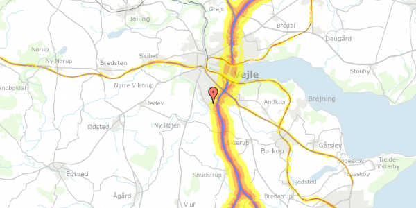 Trafikstøjkort på Eskimovej 58, 7100 Vejle