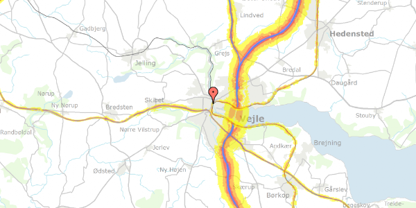 Trafikstøjkort på Flegborg 8, st. , 7100 Vejle