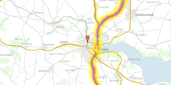 Trafikstøjkort på Frejasgade 3, 1. th, 7100 Vejle