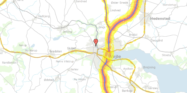 Trafikstøjkort på Gl Jellingvej 13A, st. , 7100 Vejle