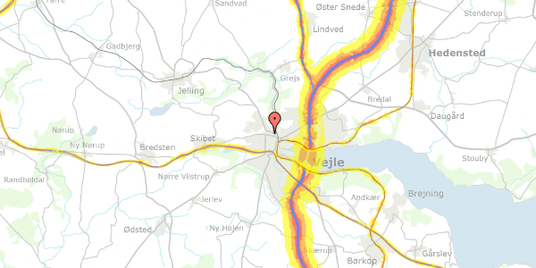 Trafikstøjkort på Gl Jellingvej 18, st. th, 7100 Vejle