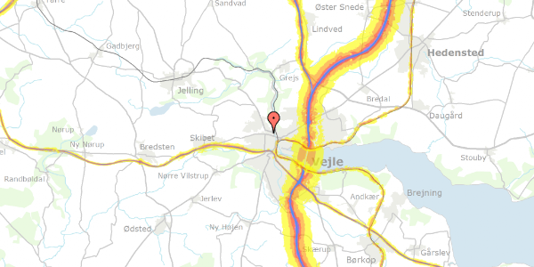 Trafikstøjkort på Gl Jellingvej 22, 7100 Vejle