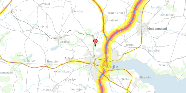 Trafikstøjkort på Grejsdalsvej 284, 7100 Vejle