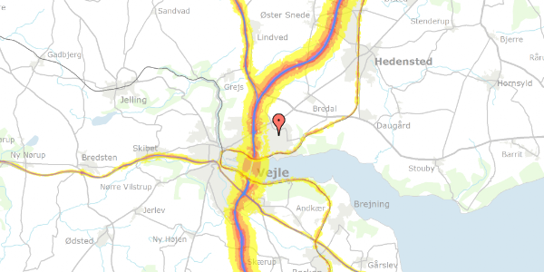 Trafikstøjkort på Grydevangen 17, 7120 Vejle Øst