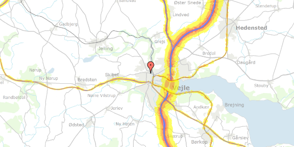 Trafikstøjkort på Haraldsgade 13, st. th, 7100 Vejle