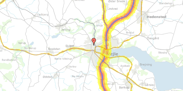 Trafikstøjkort på Haraldsgade 25, 3. th, 7100 Vejle