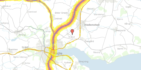 Trafikstøjkort på Havrevej 4, 7120 Vejle Øst