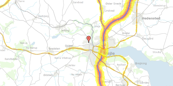 Trafikstøjkort på Helsebakken 5, 7100 Vejle
