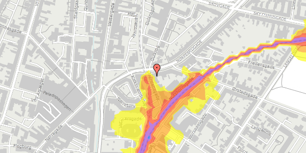 Trafikstøjkort på Herslebsgade 1A, 3. mf, 7100 Vejle