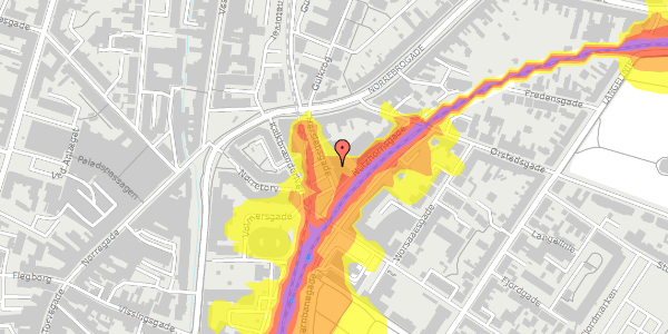 Trafikstøjkort på Herslebsgade 5, 2. , 7100 Vejle