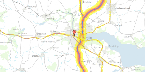 Trafikstøjkort på Jagtvej 10, kl. , 7100 Vejle