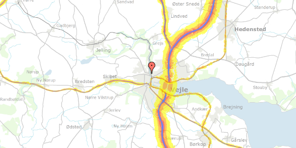 Trafikstøjkort på Jellingvej 8, 1. , 7100 Vejle