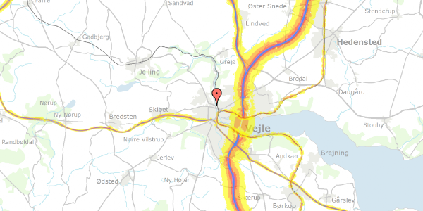 Trafikstøjkort på Jellingvej 30C, 1. , 7100 Vejle