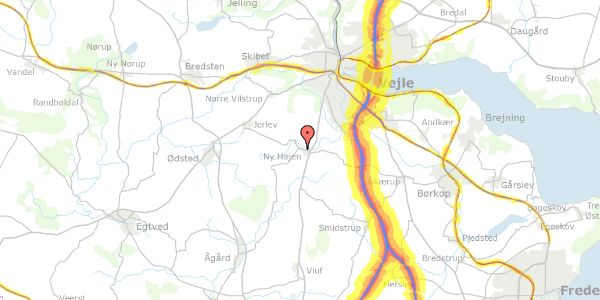 Trafikstøjkort på Kaj Munks Vej 14, 7100 Vejle