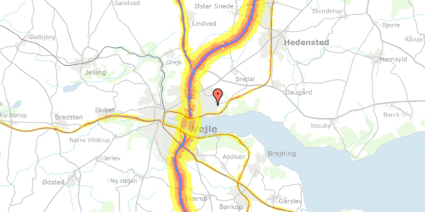 Trafikstøjkort på Kirkebakken 58, 7120 Vejle Øst