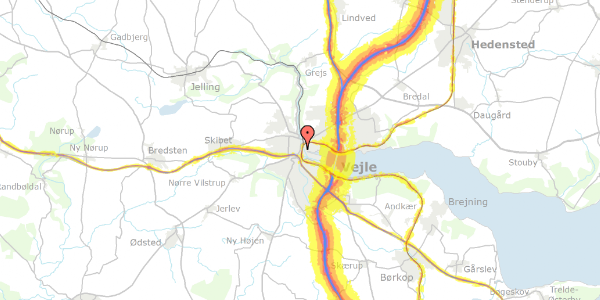 Trafikstøjkort på Kirkegade 23A, 3. th, 7100 Vejle