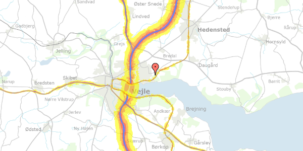 Trafikstøjkort på Klokkeager 3, 7120 Vejle Øst