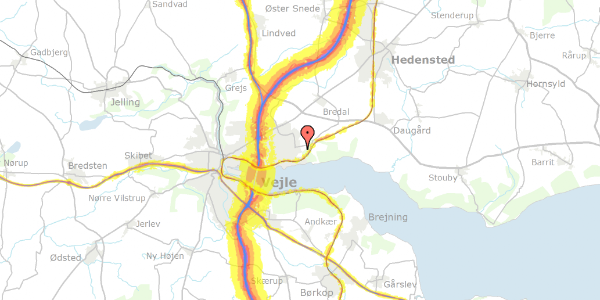 Trafikstøjkort på Klokkeager 7, 7120 Vejle Øst