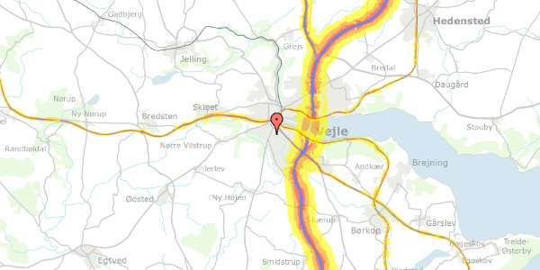 Trafikstøjkort på Koldingvej 166, 7100 Vejle