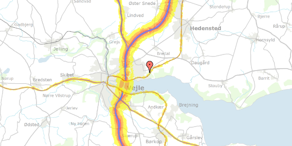 Trafikstøjkort på Kystager 3, 7120 Vejle Øst