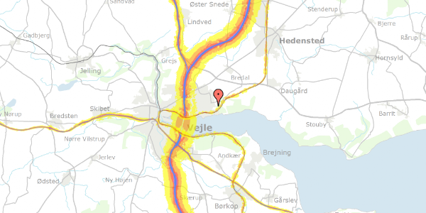 Trafikstøjkort på Kystager 10, 7120 Vejle Øst