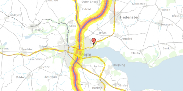 Trafikstøjkort på Kystager 12, 7120 Vejle Øst