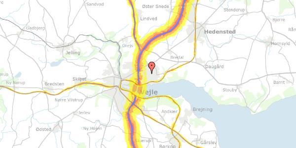 Trafikstøjkort på Lervangen 12, 7120 Vejle Øst