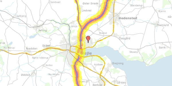 Trafikstøjkort på Lervangen 24, 7120 Vejle Øst