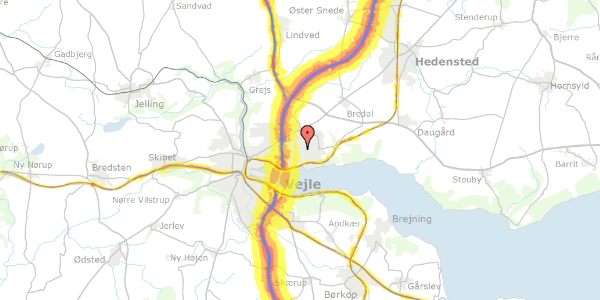 Trafikstøjkort på Lervangen 50, 7120 Vejle Øst