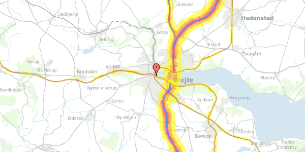 Trafikstøjkort på Lille Bjerggade 15, st. , 7100 Vejle