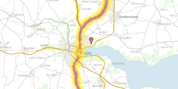 Trafikstøjkort på Mølgårdsvej 35, 7120 Vejle Øst