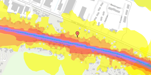 Trafikstøjkort på Mågevej 47, 7100 Vejle