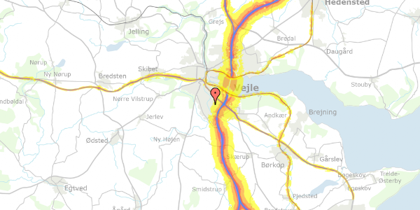 Trafikstøjkort på Niels Juels Vej 20, 7100 Vejle