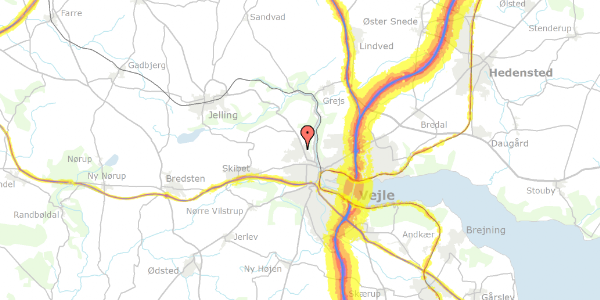 Trafikstøjkort på Nordlandsvej 4, st. , 7100 Vejle