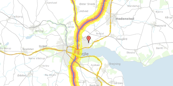 Trafikstøjkort på Nordtoftevej 2, 7120 Vejle Øst