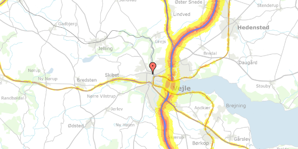 Trafikstøjkort på Nyboesgade 60, st. th, 7100 Vejle