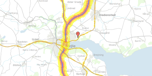 Trafikstøjkort på Plovager 1, 7120 Vejle Øst