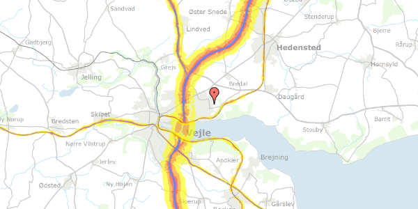 Trafikstøjkort på Prangerager 11, 7120 Vejle Øst