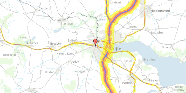 Trafikstøjkort på Ribe Landevej 13B, 1. tv, 7100 Vejle