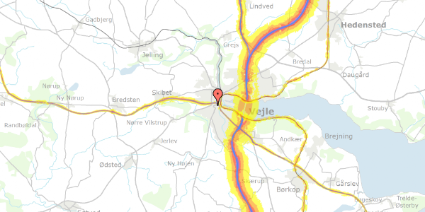 Trafikstøjkort på Rolighedsvej 1, 2. , 7100 Vejle