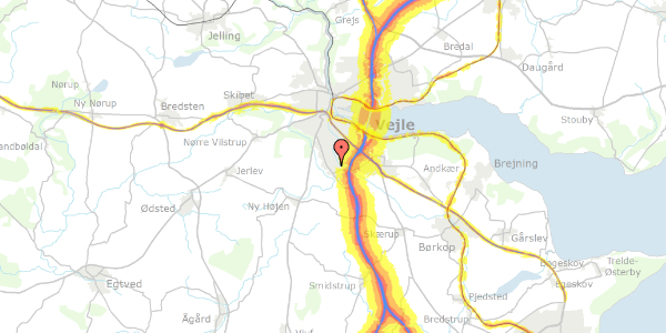 Trafikstøjkort på Sandnæsvej 50, 1. , 7100 Vejle