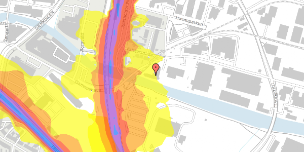 Trafikstøjkort på Sjællandsgade 10B, 1. th, 7100 Vejle