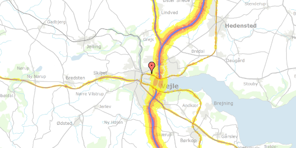 Trafikstøjkort på Skovvang 28, 7100 Vejle