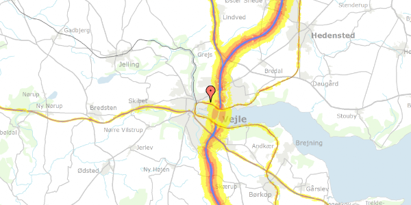 Trafikstøjkort på Skyttehusvejen 18, 7100 Vejle