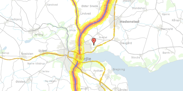 Trafikstøjkort på Snareager 53, 7120 Vejle Øst