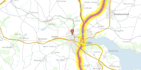 Trafikstøjkort på Sofievej 2, 1. 12, 7100 Vejle