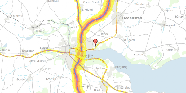 Trafikstøjkort på Spangager 6, 7120 Vejle Øst